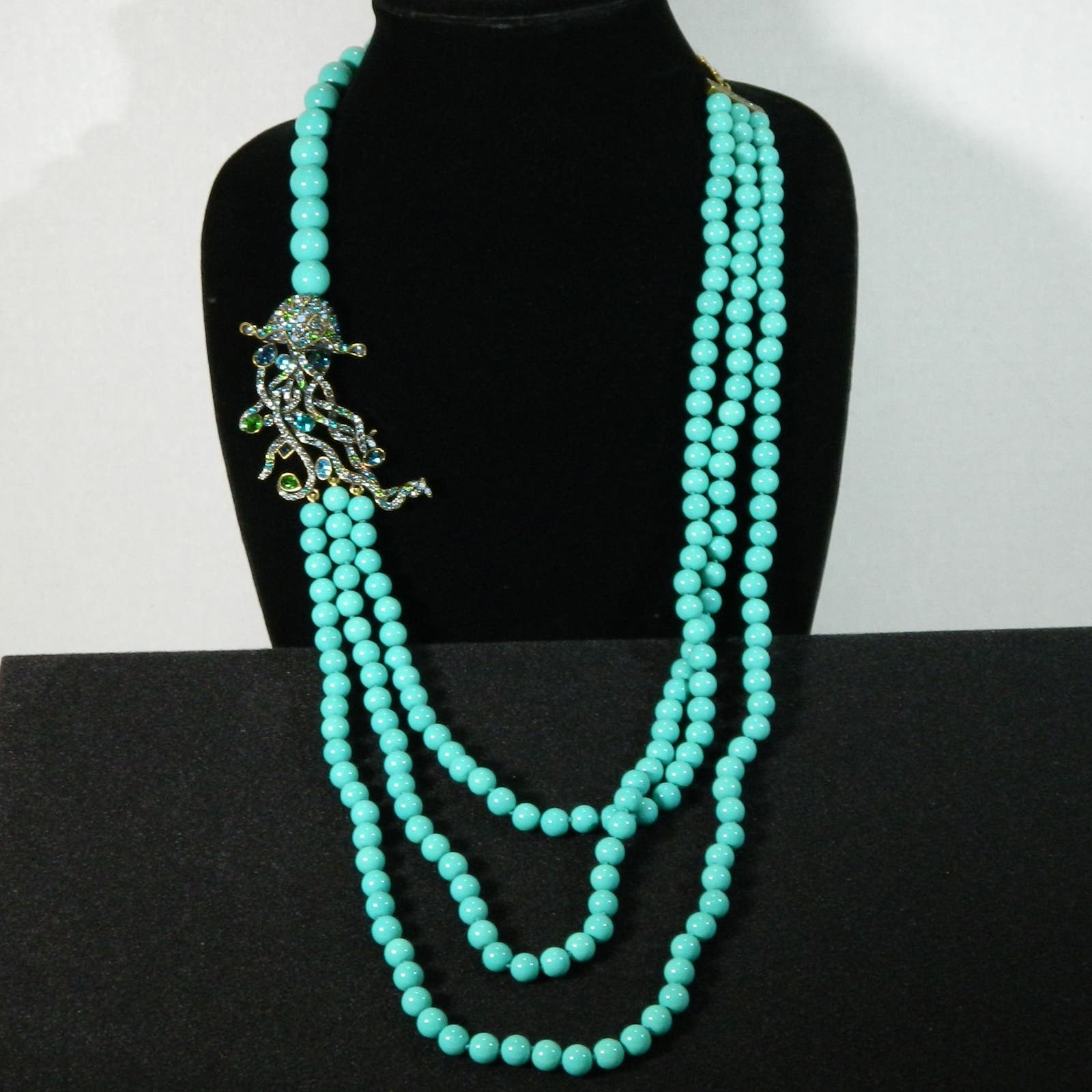 Heidi Daus Crystal Octopus With Turquoise Bead Necklace